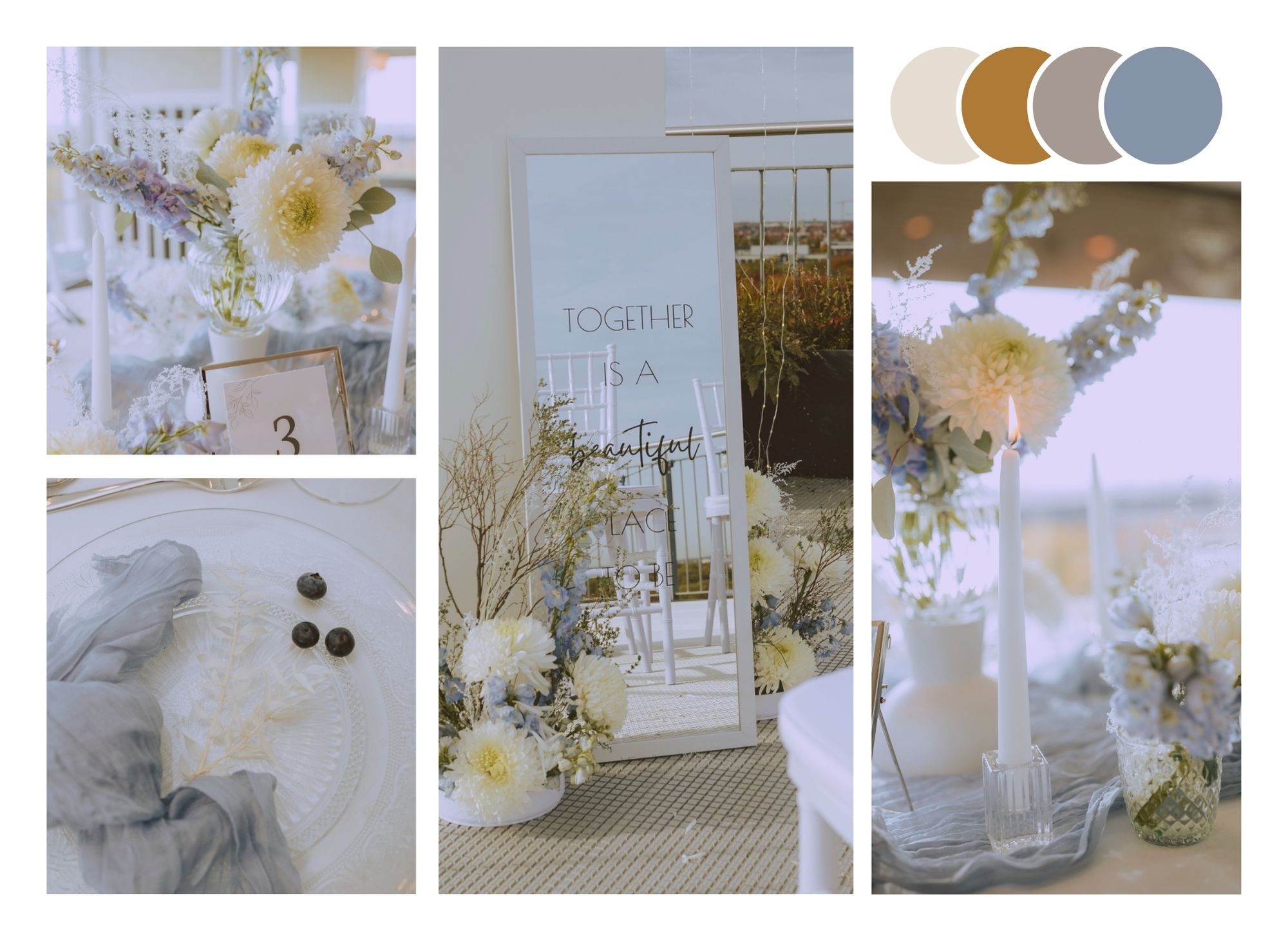 Elegant Blue and White
